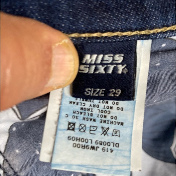 Vintage Miss Sixty Y2K NICLA Skinny Blue Denim Jeans.  Size 29 - Picture 7 of 13